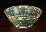 A 19th Century Cantonese Bowl decorated with butterflies in frieze bands of pakchoi, beneath a