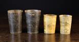 Four Late 18th/Early 19th Century Horn Beakers engraved with hunting scenes ranging from