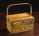 A Small Regency Boxwood Sewing Casket. The rectangular lid decorated with an applied engraving of '