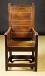 A Good 18th Century Welsh Partially Enclosed Oak Armchair of fine colour & patination, 46¾ ins (