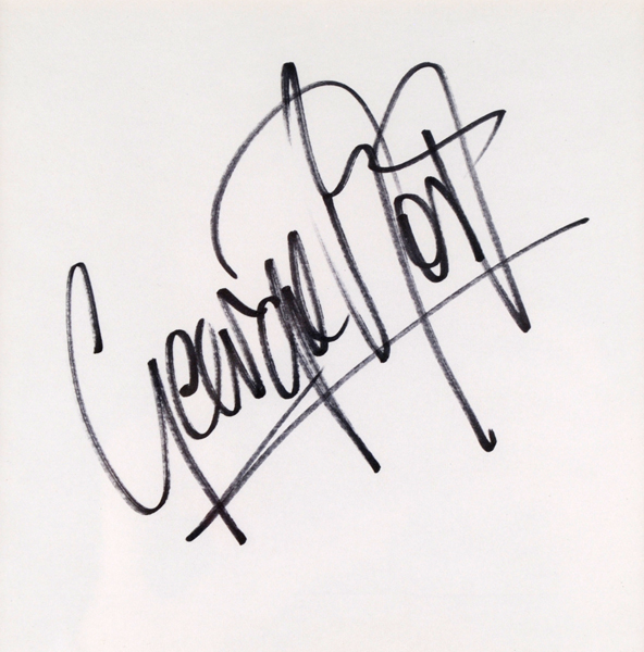 Football. Best autograph, 1993, framed. Large signature, 5 x 5