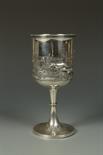 A COURSING PRESENTATION GOBLET embossed with a coursing scene and inscription ""Burton on Trent