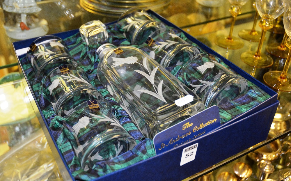 Gleneagles Crystal St Andrews Collection decanter and six tumblers