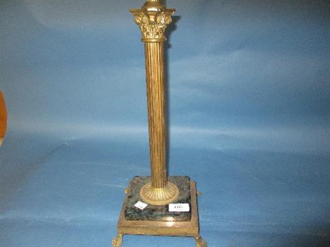 brass corinthian column table lamp