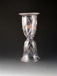 A Wiener Werkstatte enamelled glass goblet, the shape designed by Josef Hoffman, the design by Reeke