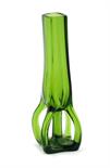 An Austrian green glass vase the design attributed to Marie Kirschner for Loetz, the slightly