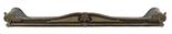A large French bronze and metal fender, decorated with leaf scrolls, 19.2cm high, 208.9cm wide, 49.