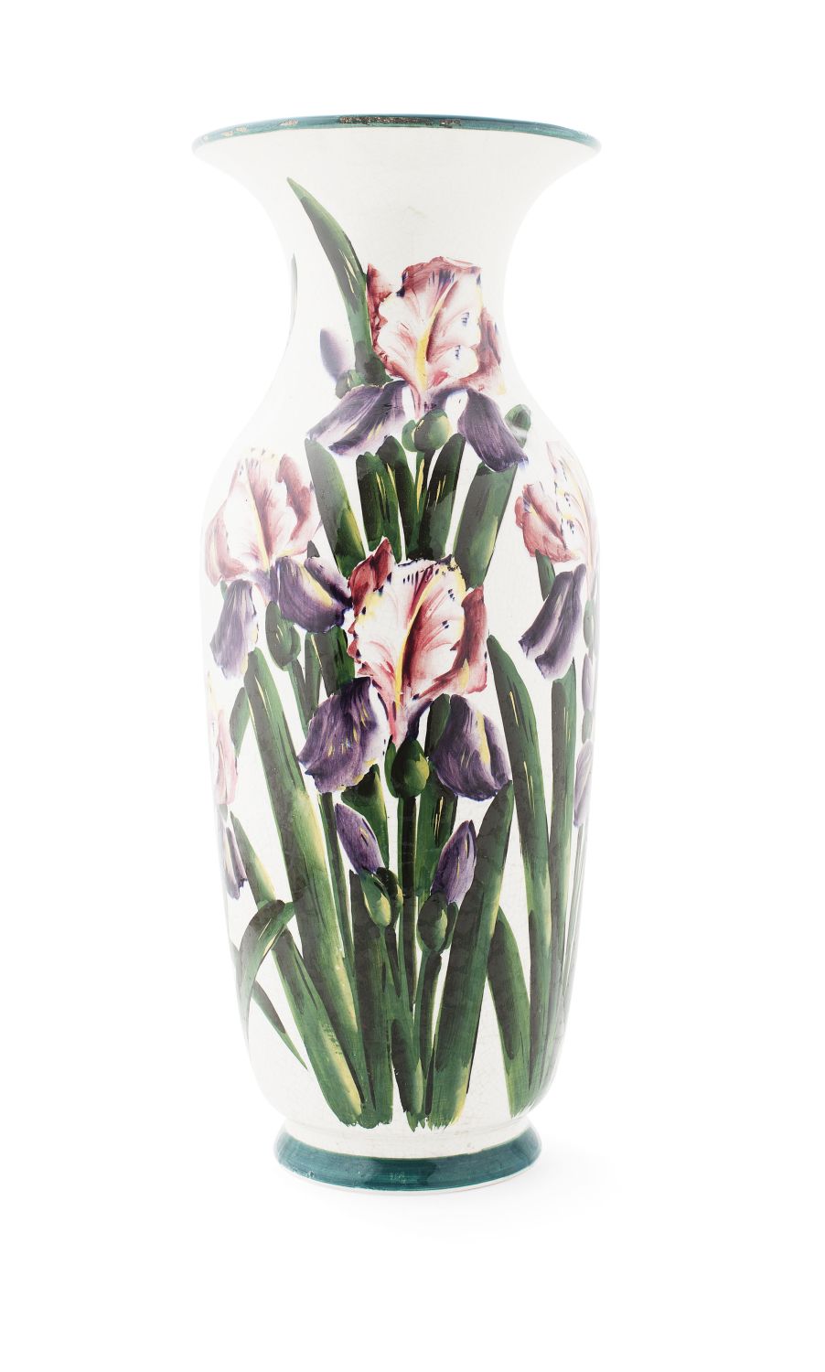 WEMYSS WARE LARGE `IRISES` ELGIN VASE, CIRCA 1900 decorated by James