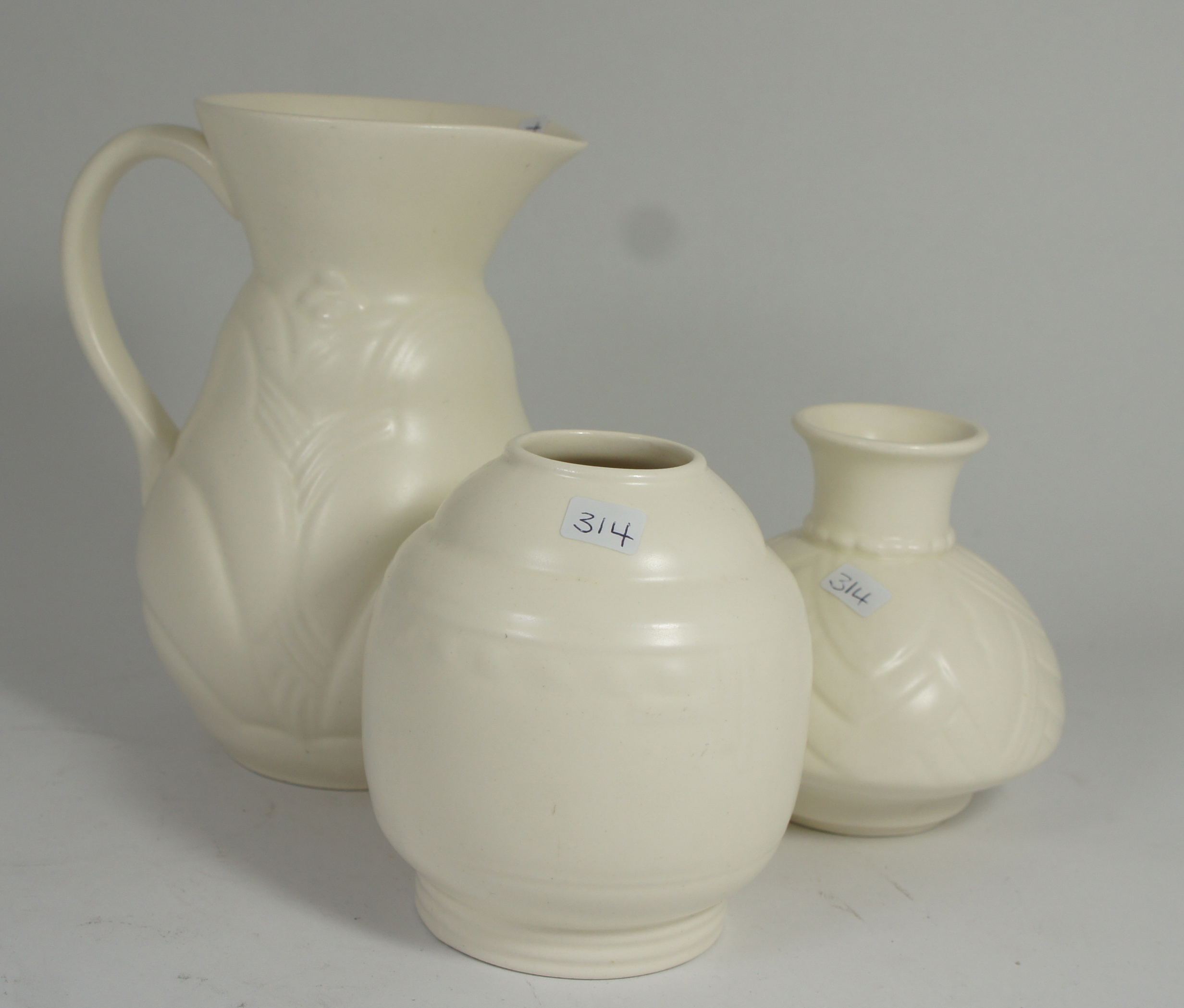 Spode Velamour vases and jug and Royal Staffordshire Wilkinsons model