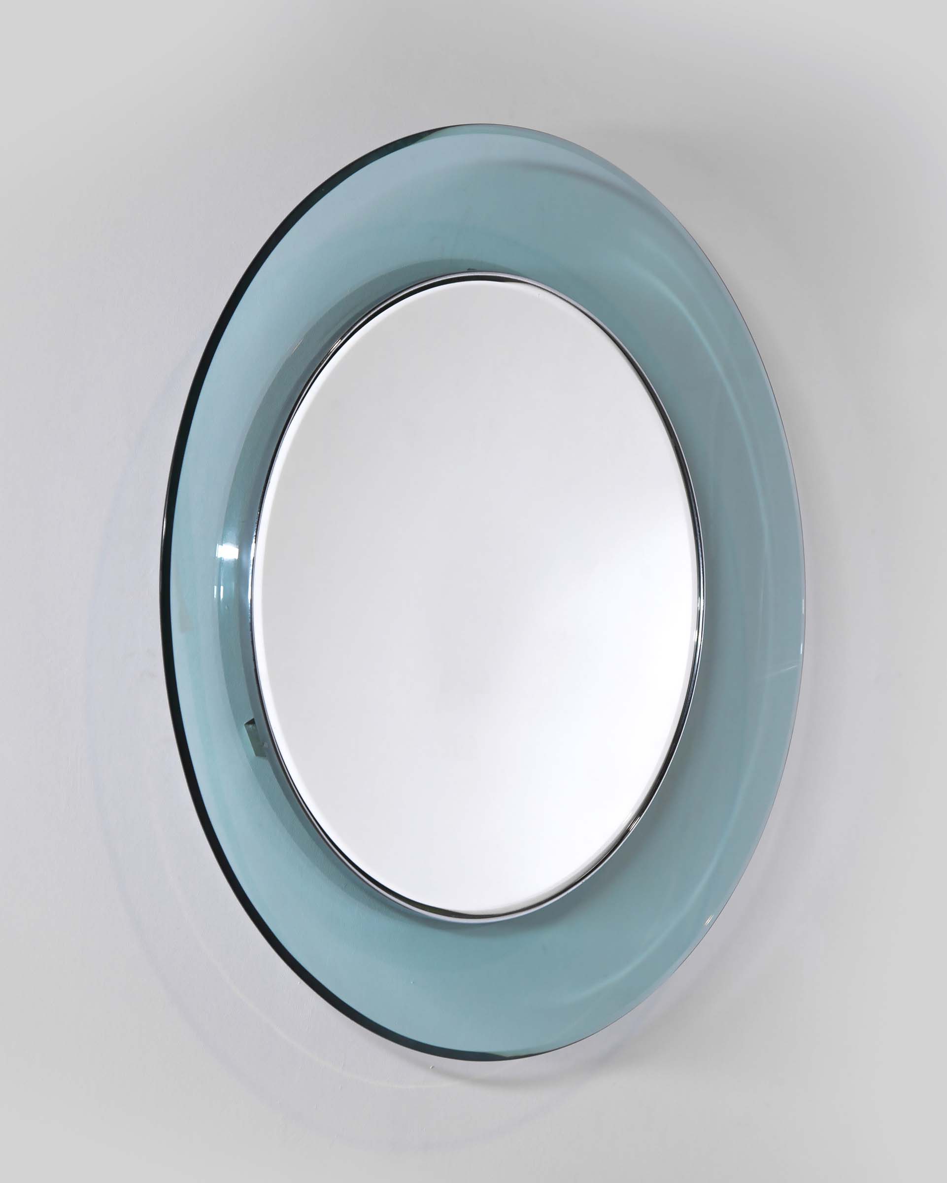 Max ingrand, mod. 1669 specchio circolare con cornice in vetro ...