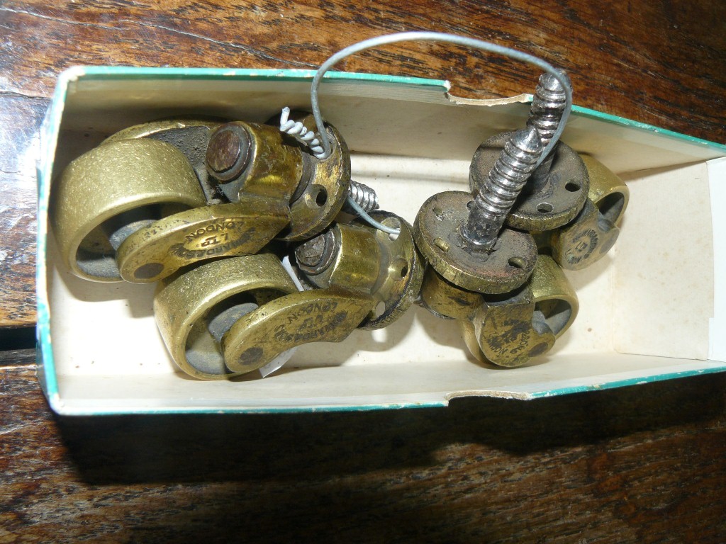 A set of 19th century castors, stamped Howard & Sons Ltd, London, with