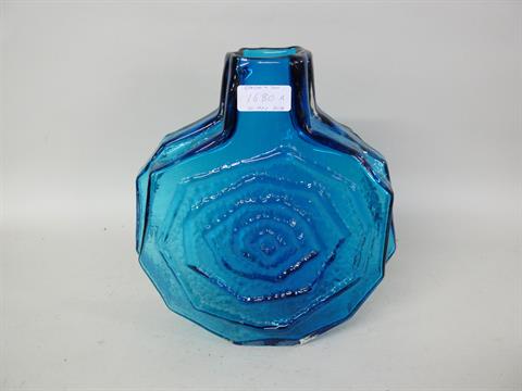 A Whitefriars Kingfisher Blue Banjo Vase By Geoffrey Baxter