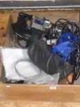 Box with drill, vacuum, etc