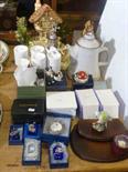 Pendelfin stand, ornaments, scent bottles, etc