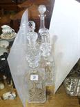 Collection of six crystal decanters