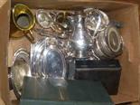 Box of silver plated wares