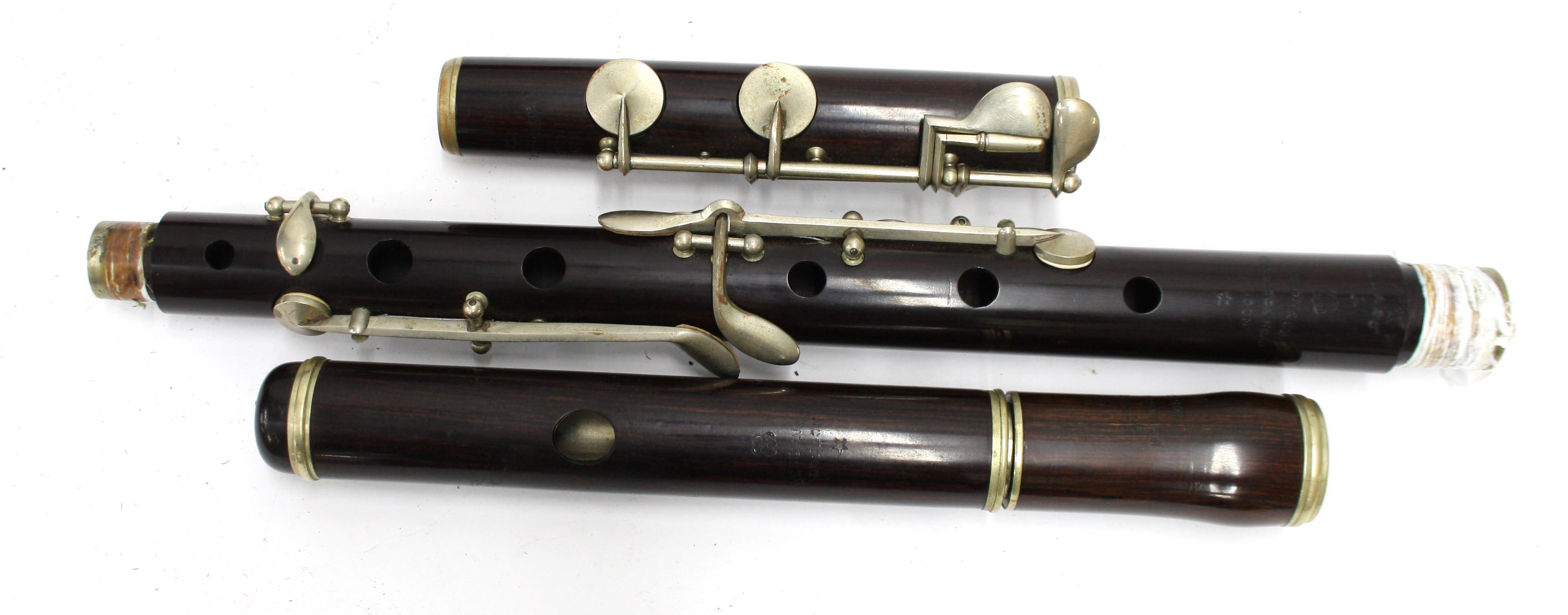 English rosewood flute by and stamped Besson & Co., 198 Euston Road