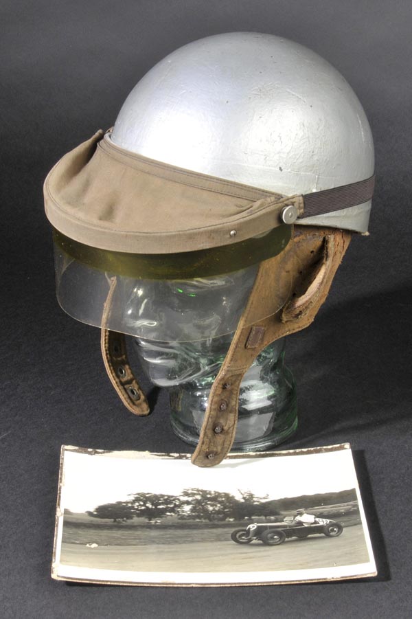 * Racing Helmet. A prewar Racing Crash Helmet by Cromwell, c. 1930s