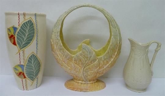 Two Beswick Vases Shape 1611 A F And 819 And A Jug Height Of