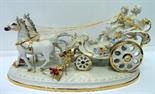 A Capodimonte horse and carriage figure group, signed, length 39cm