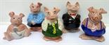 A set of five Wade Nat West pig money banks