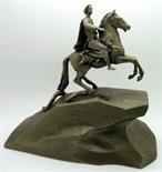A cast model of Peter The Great on horseback, height 21cm