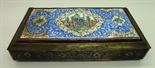 An eastern enamelled box, length 18.5cm