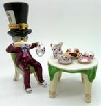 A Dubarry Limoges Mad Hatter trinket pot with table