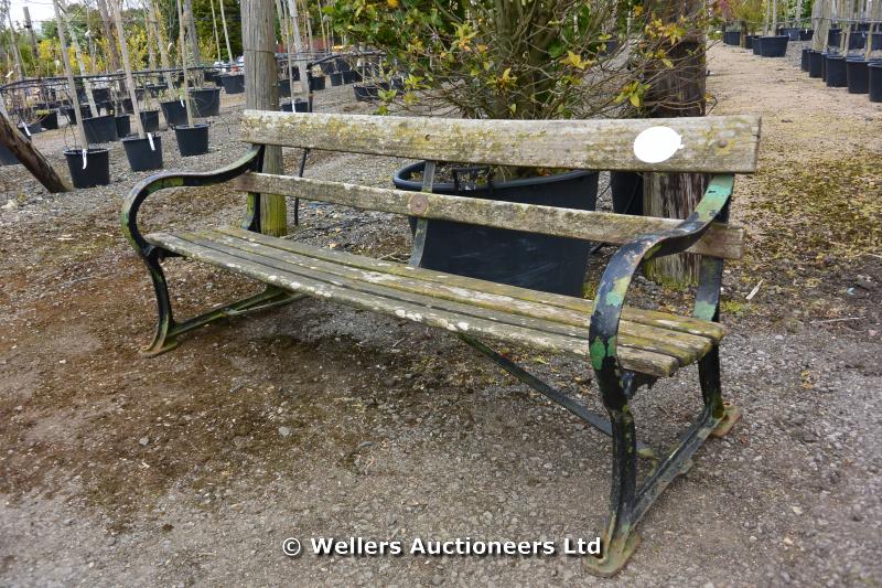 Victorian Garden Bench By Charles Wicksteed With Oak Rails And