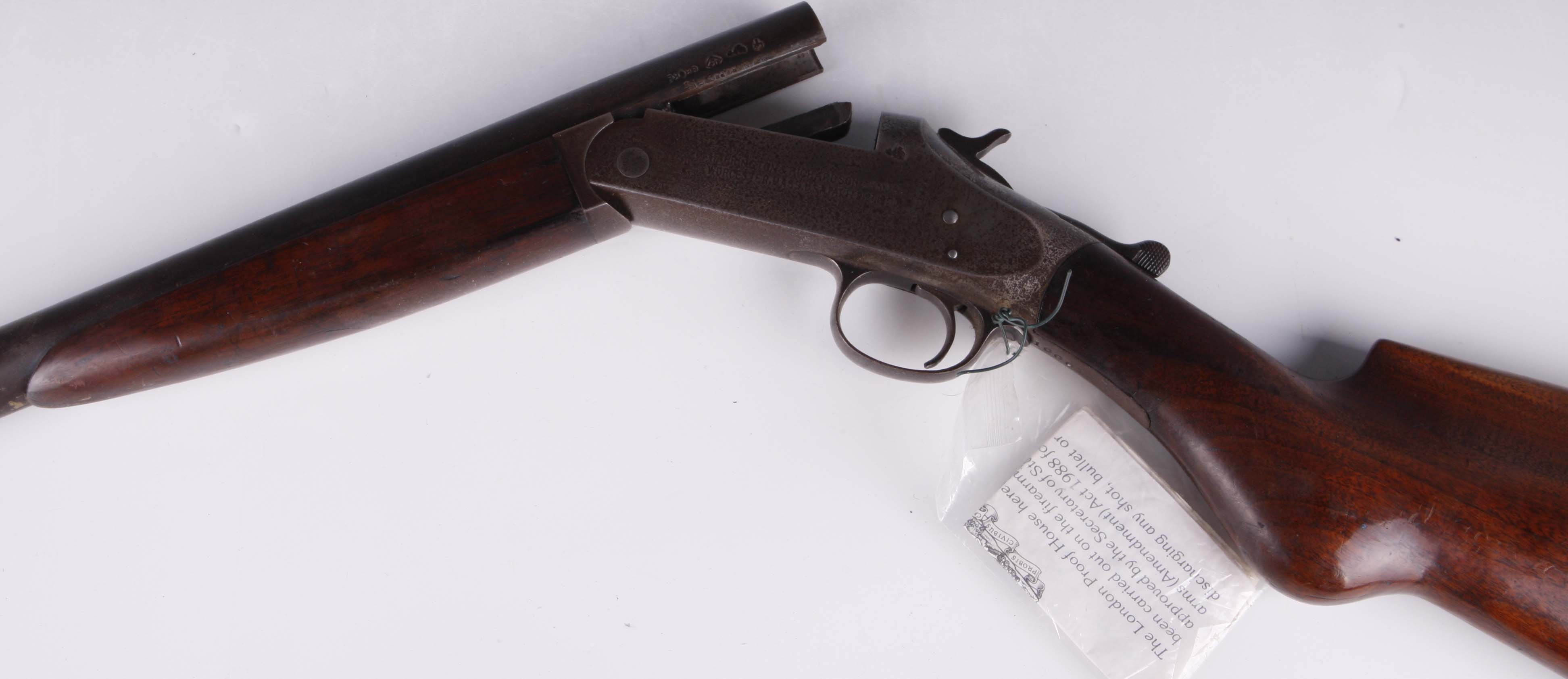 An early 20th Century American 12 bore shot gun by Harrington