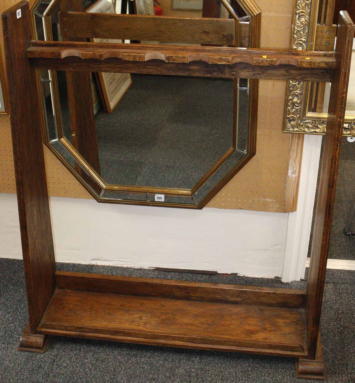 An Oak Floor Standing Gun Rack With Rests For Six Rifles 106 X 92