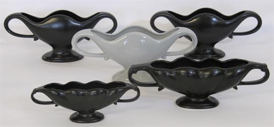 A Set Three Fulham Pottery Flower Vases Designed By Constance