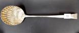 George III silver ladle by Hester Bateman, old English pattern with a scallop shell bowl, London