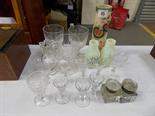 Collection of 19th Century glass, to include a set of 5 cordial glasses with half-fluted trumpet