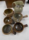 6 pieces of stoneware studio pottery