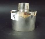 Silver caddy of oval drum form, London 1905, height 3.5”, 6oz.