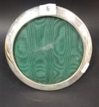 Continental white metal circular photograph frame, stamped 800, diameter 7.5”.