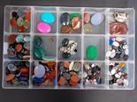 Box of semi-precious polished Cabochon stones.