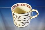 A Wedgwood 1953 Coronation commemorative tankard designed by Richard Guyatt, interior rim
