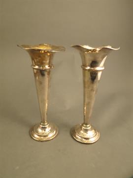 A Pair Of Mappin Webb Silver Plated Bud Vases