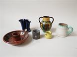 Six items of Swedish pottery including Upsala Ekeby, Laholm and Toreboda