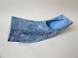 GORDON BALDWIN (b. 1932): A Studio pottery sculptural form.  Blue glazed.  Unmarked.  49cm high