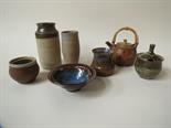 A small collection of studio pottery including Peter Starkey, Brian Newman etc