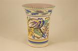 Carter Stabler and Adams Poole pottery vase, wide neck trumpet form decorated with stylised flowers