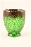 Scottish art glass vase, possibly Vasart, ovoid form decorated with aventurine splashes beneath a