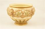 Royal Worcester moulded jardiniere, circa 1892, baluster form decorated with a band of arabesques