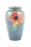 Moorcroft flambe anemone vase, slightly shouldered ovoid form with wide neck, decorated with a