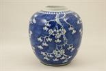 Chinese blue and white prunus pattern ginger jar, 19th Century, 22.5cm