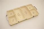 Susie Cooper Crownworks hors d`oeuvres set, complete with tray, circa 1935, simplistically decorated