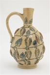 Doulton Lambeth stoneware jug, circa 1870, ovoid form incised with a continuous trail of hop